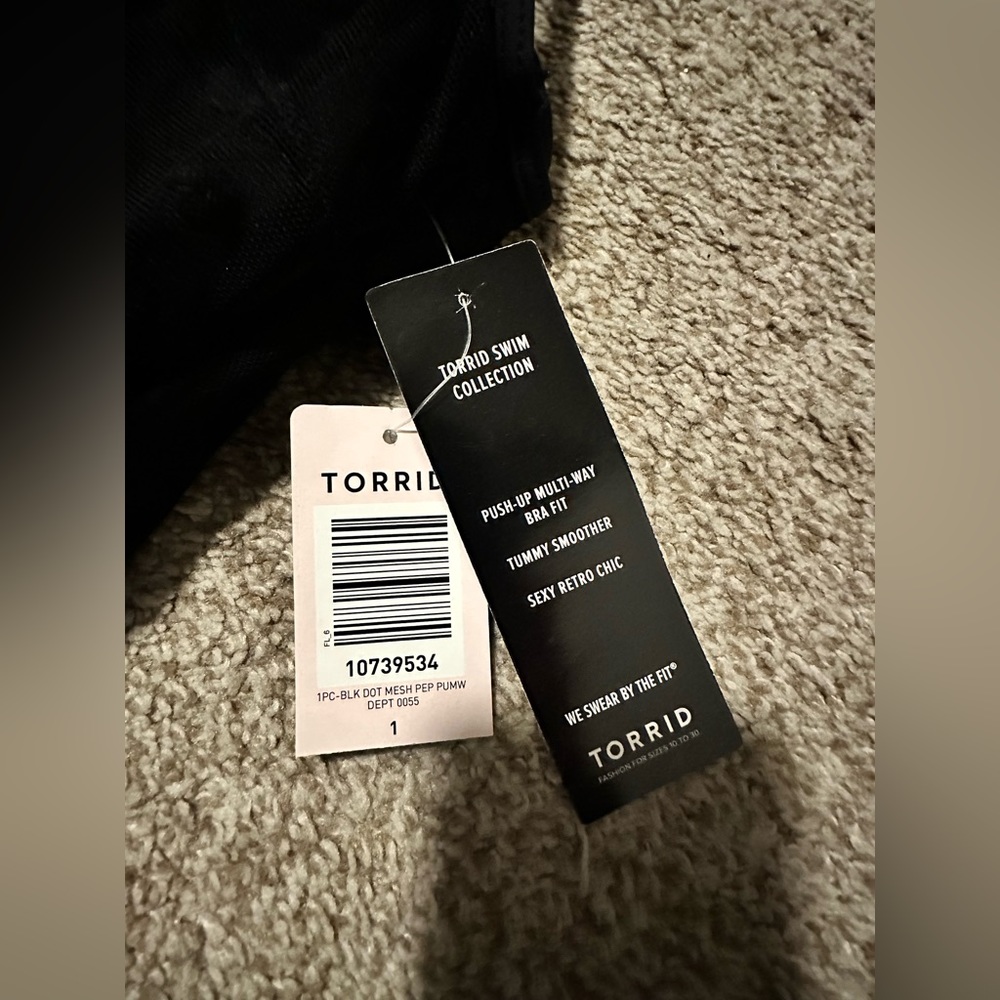 *SOLD*NWT Torrid mesh polkadot push-up one piece swimsuit - Picture 11 of 15